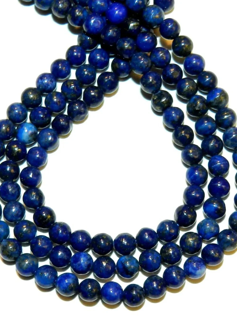Dark Blue Lapis Lazuli 4mm Round Gemstone Beads 15